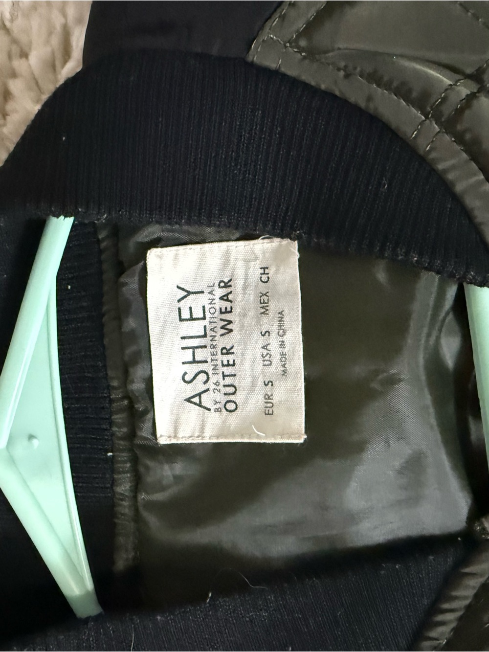 Ashley By 26 International Olive Green Bomber Jacket with Black Trim
